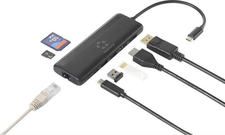 Actual product image Renkforce RF-DKS-800 USB-C® Docking Station Suitable for Brand (Notebook Docking Stations): Universal USB-C® (USB-C, 8 Ports)
