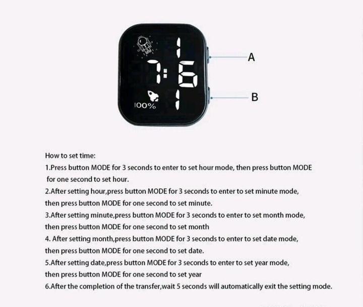 Image du produit Cbx P1 Fashion Montre numérique à LED avec bracelet en silicone Affichage 12 heures Blanc (33 mm)