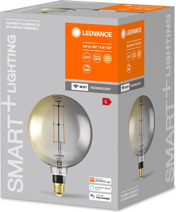 Produktbild Ledvance Smart+ Wifi Filament Globe (E27, 6 W, 500 lm, 2 x, G)