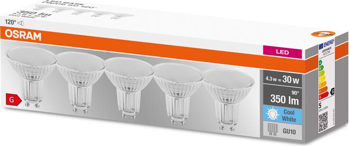 Productafbeelding Osram LED BASE PAR16 50 niet-dim 36° 4,3W/840 GU10 Box M5 (GU10, 4.30 W, 350 lm, 5 x, G)