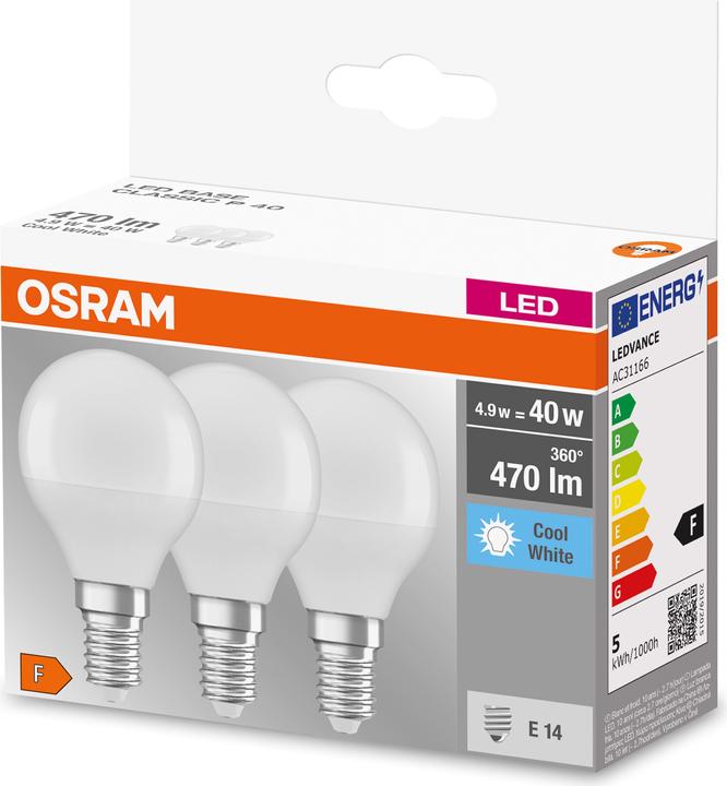 Immagine prodotto Osram Base Led Classic P (E14, 4.90 W, 470 lm, 10 x, F)
