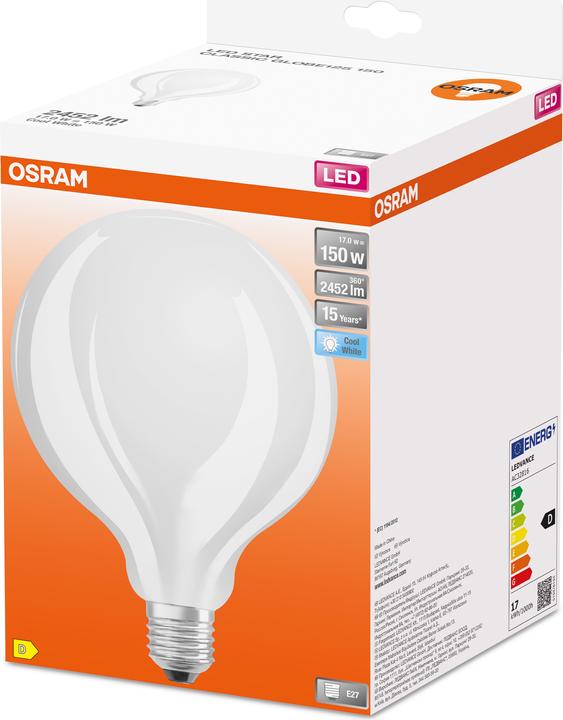 Produktbild Osram Led Retrofit Classic Globe125 (E27, 17 W, 2452 lm, 1 x, D)