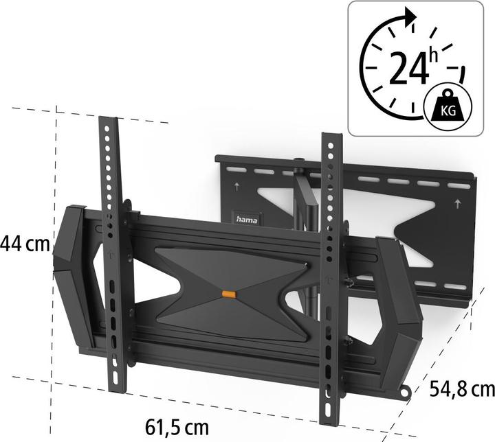 Actual product image Hama TV wall bracket, swivel, tilt, anti-theft, 165 cm (65"), 40 kg (Wall, 65", 40 kg)