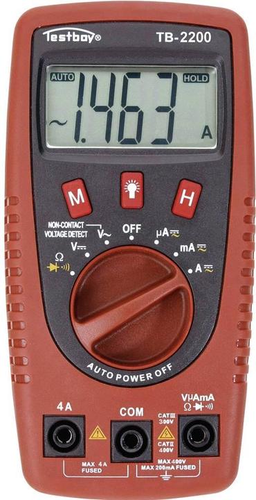 Immagine prodotto Testboy Multimetro digitale portatile TB-220 (CAT II 400V, CAT III 300V)