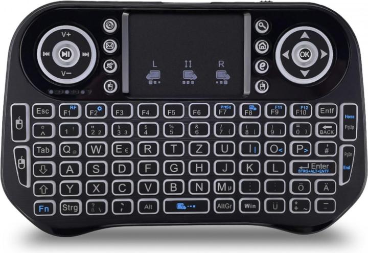 Fantec WK-300 RGB Mini Tastatur Wireless (DE, Kabellos)