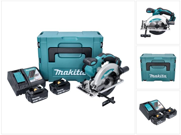 Immagine prodotto Makita DSS 610 RFJ Sega circolare portatile a batteria 18 V 165 mm + 2x batteria 3,0 Ah + caricabatterie +