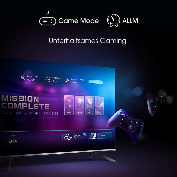 Immagine prodotto Hisense TV 50E76GQ (50 pollici) Ultra HD Smart TV Wi-Fi, Titanio (50", QLED, 4K, 2021)