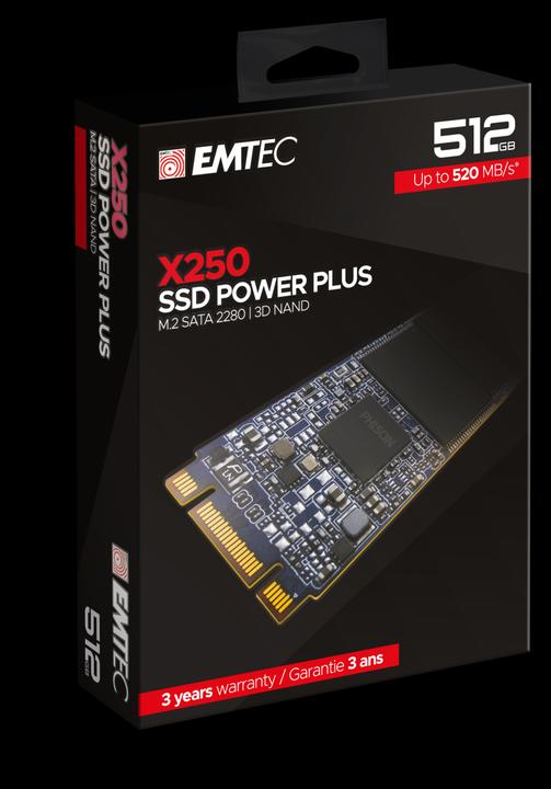 Actual product image Emtec Hard disk SSD X250 512 GB M.2 2280 SATA III (ECSSD512GX250) (512 GB, M.2 2280)