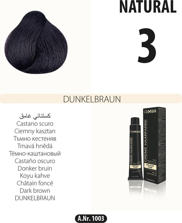 Actual product image FemMas (3) Haarfarbe Dunkelbraun 100ml (Dark brown)