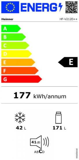 Energie-Label Heinner HF-V212E++ (212 l)