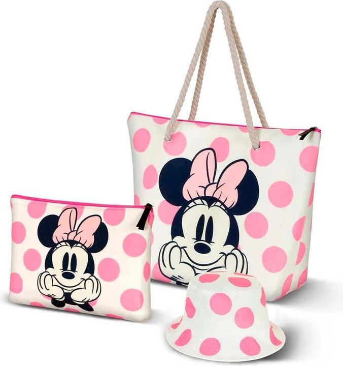 Actual product image Karactermania Minnie Mouse Dots Soleil beach bag, pink, 52 x 37 cm