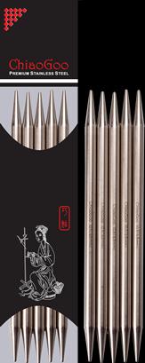 Actual product image ChiaoGoo Double point needle sock set stainless stell / 5 pieces