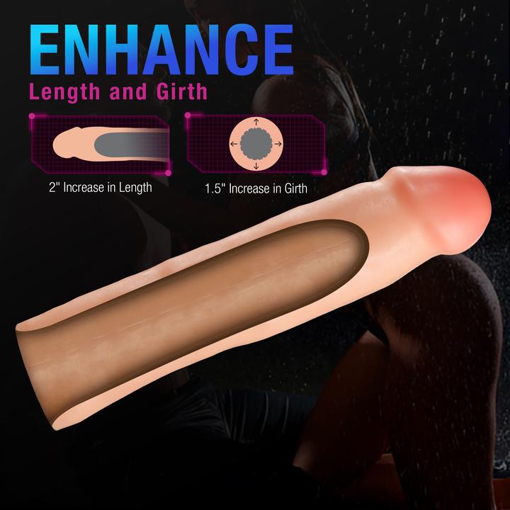 Actual product image Blush performance plus 2 inch silicone penis xtender beige