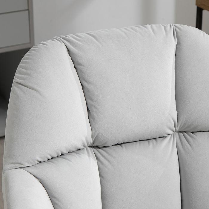 Actual product image Swisshandel24 Office chair, velvet look, with armrests, light grey