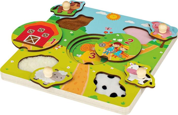 Immagine prodotto Spielmaus Puzzle tattile degli animali della fattoria, 6 pezzi (6 pezzi)