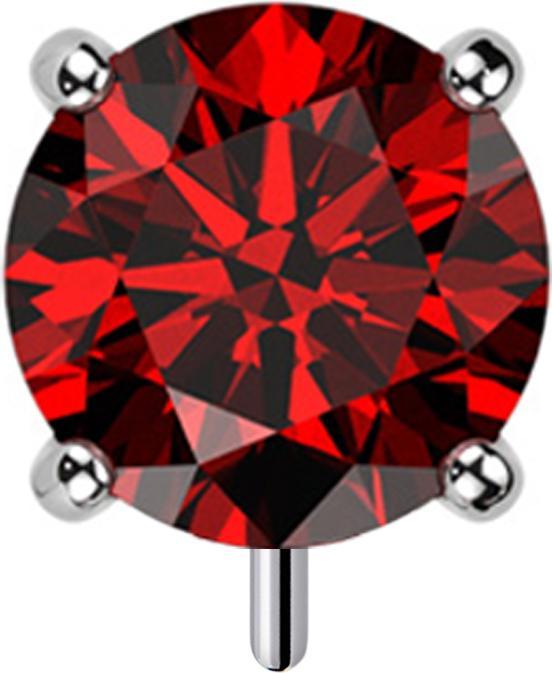 Immagine prodotto Star Piercing Frontale spesso in argento senza fili con cristalli rossi (senza ottone, Titanio G23)