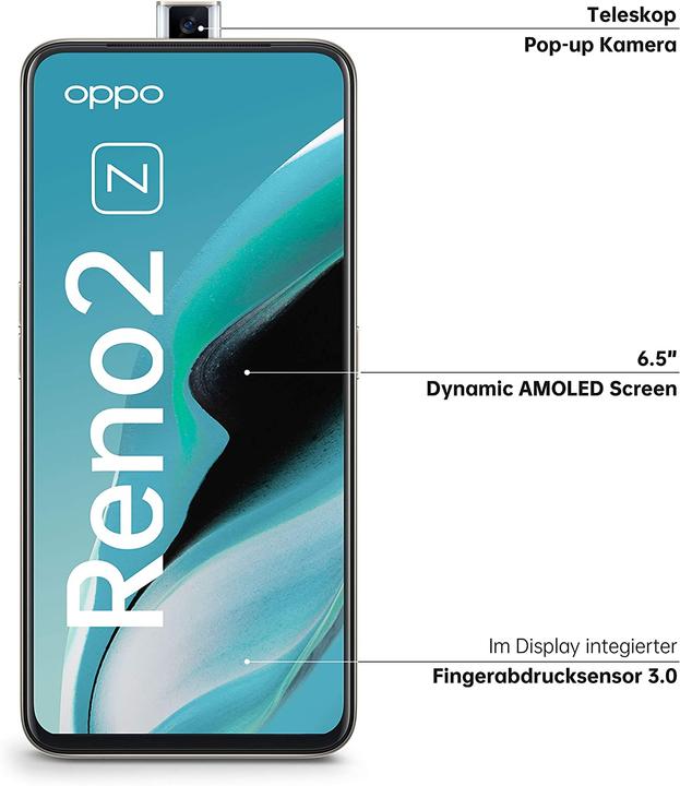 Produktbild OPPO Reno 2Z (128 GB, Sky White, 6.53", Dual SIM + SD, 48 Mpx, 4G)