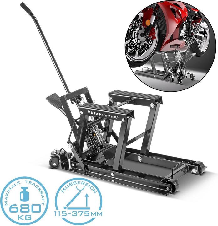 Produktbild Stahlwerk Motorrad-Hebebühne MLT-680 ST 680 kg Tragkraft 115-375 mm Hubbereich