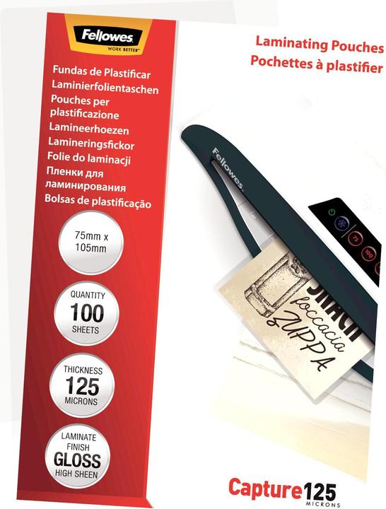 Produktbild Fellowes Capture 125, 75x105mm (ID-Kartenformat, 100 Stück, 125 µm)