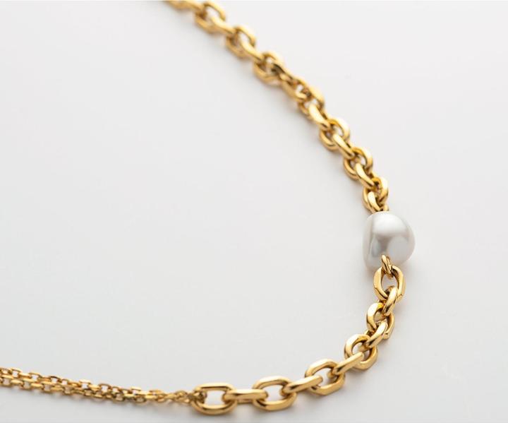 Actual product image Paul Hewitt Treasure necklace gold with pearl (Stainless steel, 45 cm)