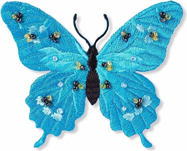 Actual product image Prym Application exclusive butterfly, turquoise, with beads (1 x)