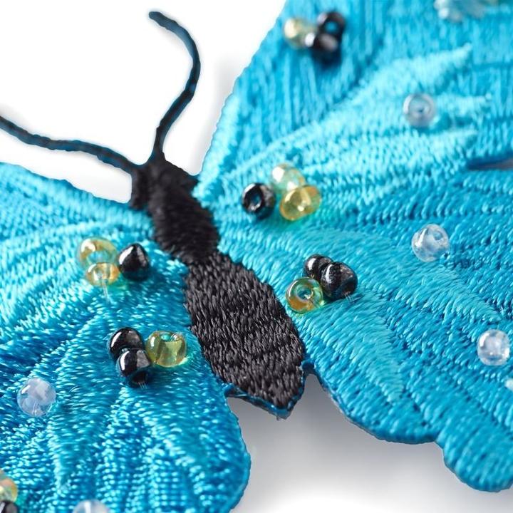 Actual product image Prym Application exclusive butterfly, turquoise, with beads (1 x)