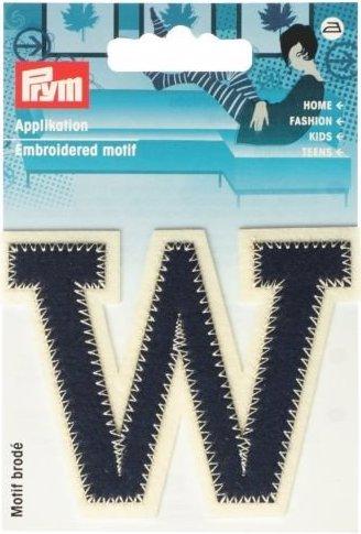 Produktbild Prym Applikation Buchstabe W, blau/ecru (1 x)