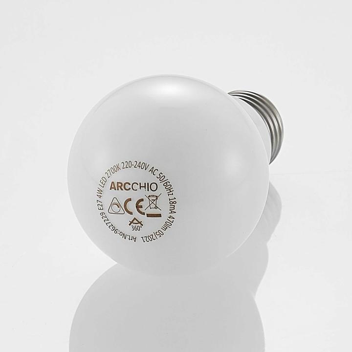 Actual product image Arcchio LED lamp E27 4W 2,700K dimmable, opal (E27, 4 W, 470 lm, 1 x, E)