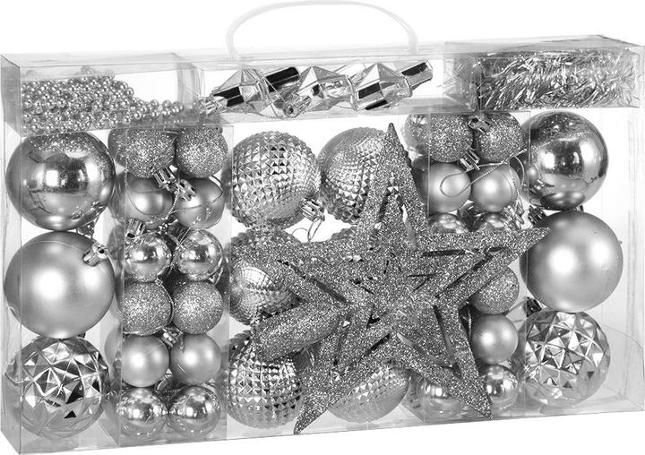 Actual product image Deuba 66tlg Christmas tree balls silver (1 -part)
