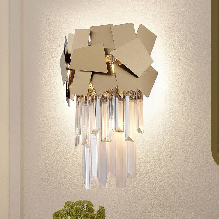 Produktbild Lucande Miraia Kristall-Wandleuchte, gold (G9)