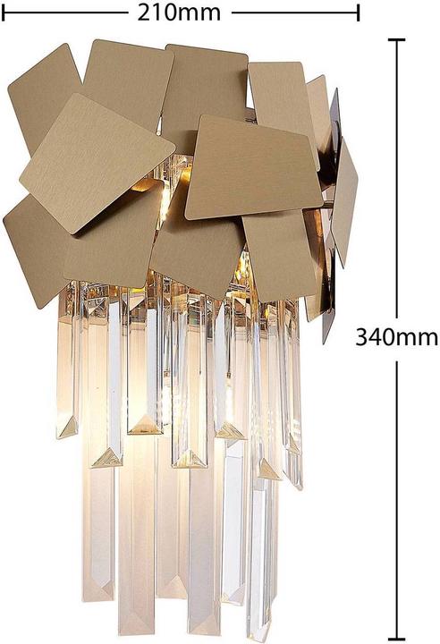 Produktbild Lucande Miraia Kristall-Wandleuchte, gold (G9)