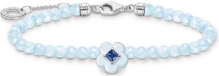 Produktbild Thomas Sabo Armband Blume mit blauen Perlen (19 cm, 925er Silber, Emaille)