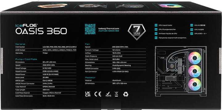 Actual product image Iceberg Thermal IceFLOE Oasis ARGB AIO cooling system
