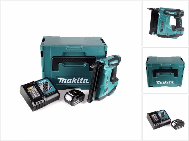 Immagine prodotto Makita DBN 500 RT1J Chiodatrice a batteria 15-50 mm 90° 18 V con 1 batteria da 5,0 Ah e caricatore in MakP