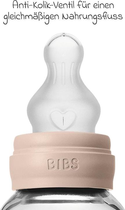 Produktbild Bibs Babyflaschen Glas-Flasche Baby Bottle Round 120 ml + Silikon-Trinksauger (120 ml)