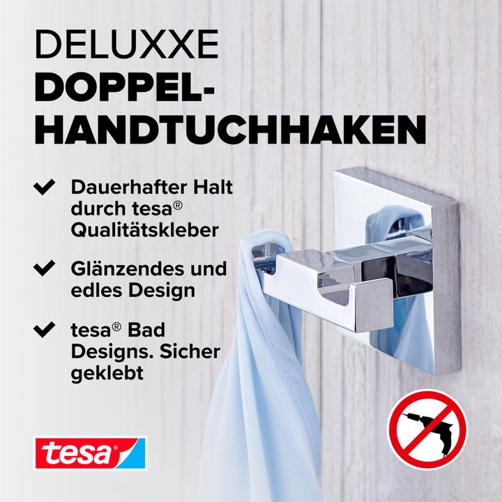 Actual product image tesa DELUXXE Bathrobe hook incl. adhesive solution without drilling