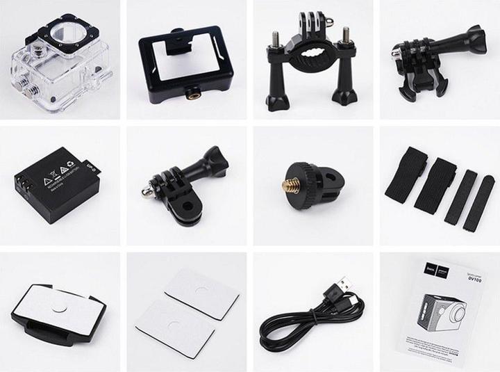 Produktbild Hoco Headphone with microphone sports camera with screen 2" 1080P/30fps DV100 black (WLAN)