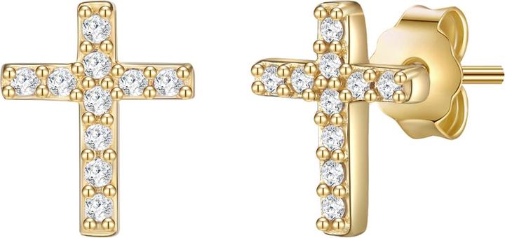 Produktbild Lulu & Jane Damen Ohrringe Kreuz Messing - 35248 (Messing)