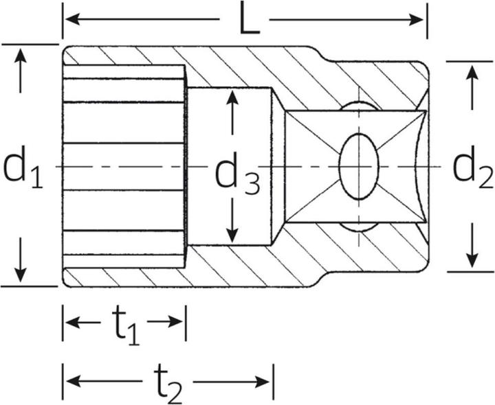 Actual product image Stahlwille Bi-hexagon socket (23 mm)
