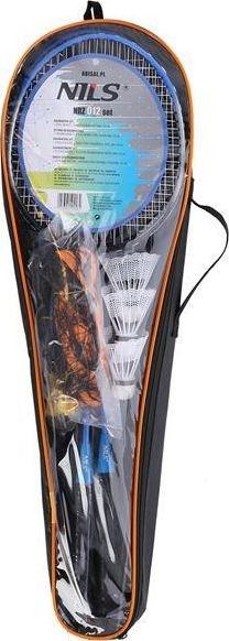 Produktbild Nils NRZ012 STEEL Badmintonset 2 Schläger + 3 Federbälle + 195x22cm Netz + Koffer