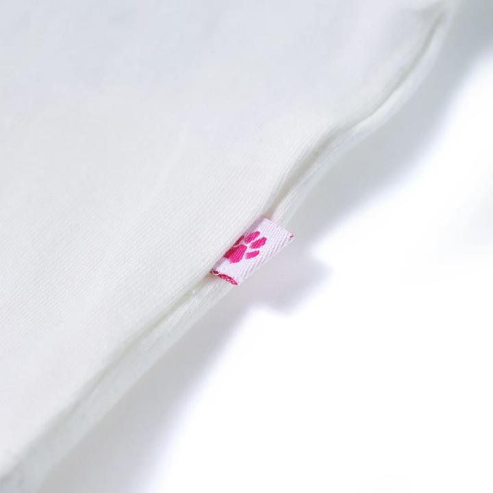 Actual product image VidaXL Children's T-shirt with frill sleeves Ecru 104,Material: 95 (104)