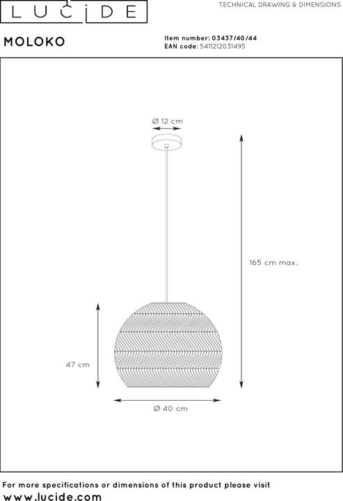 Actual product image Lucide Moloko (E27)