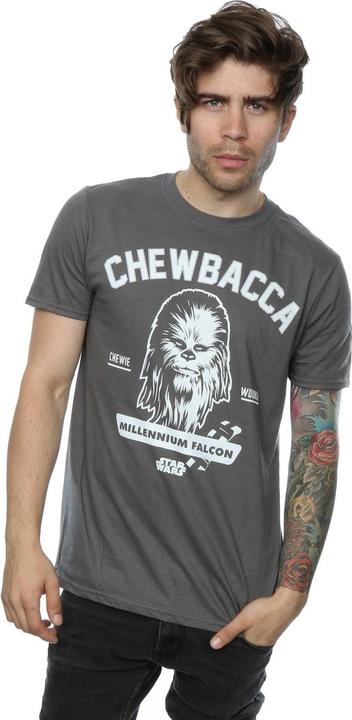 Actual product image Star Wars Mens Collegiate Chewbacca Heather T-Shirt (L)