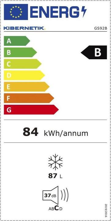 Label énergétique Kibernetik Congélateur GS92 (Autonome, 87 l)