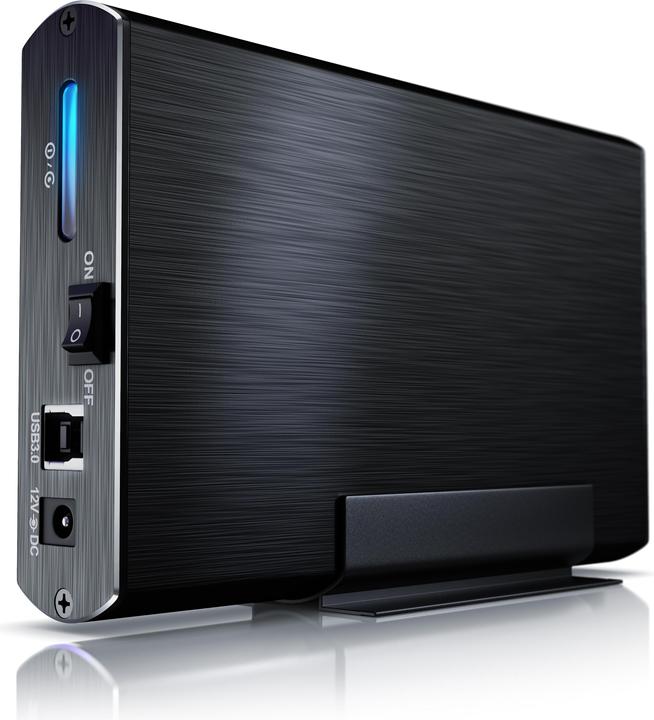 Produktbild CSL Festplattengehäuse, 3,5" USB 3.0 Aluminium Festplattengehäuse SATA I/II/III und SSD-fähig (3.5")