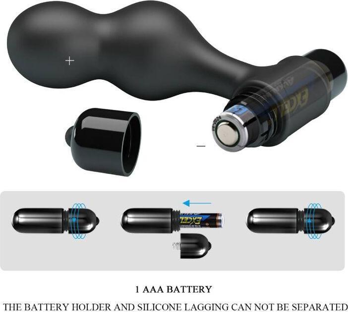 Actual product image Mr. Play Mr Play - Vibrating Silicone Anal Plug Black