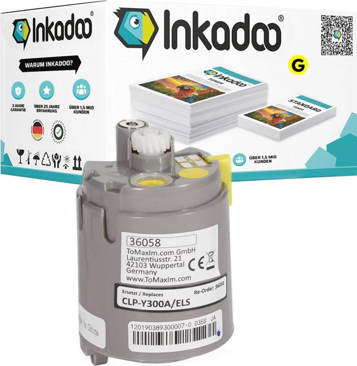 Actual product image Inkadoo Toner Compatible with Samsung CLP-Y300A/ELS Toner, Yellow Yellow (Y)