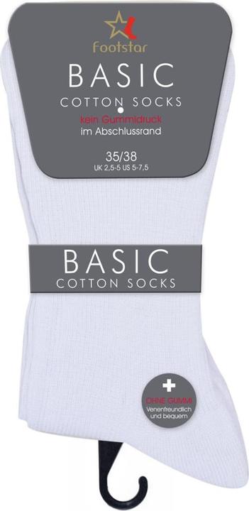 Image du produit Cocaine Socks footstar Basic 39/42, Weiss (ohne Gummibund) - Damensocken (paquet de 8, 39 - 42)