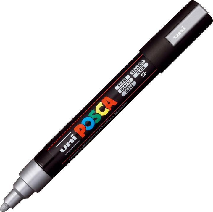 Actual product image Posca Marker PC-5M round tip (Silver, 2.50 mm, 1 x)
