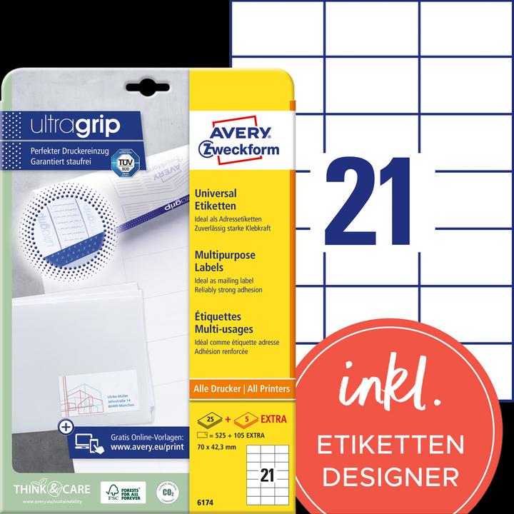 Actual product image Avery Universal